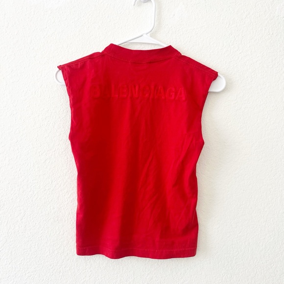 Balenciaga Embossed Red Tank kids Sz 8 fits‎ XS - Picture 1 of 8